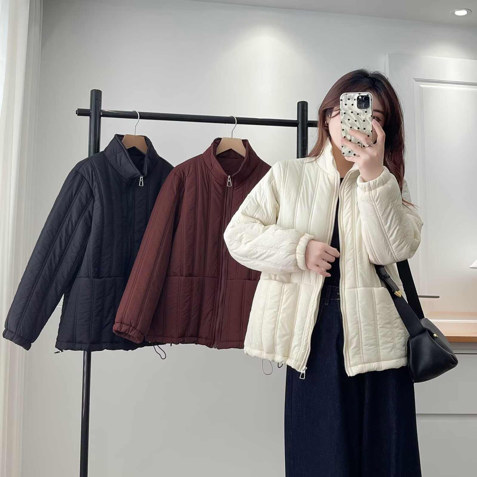 冬季微胖mm大板型加宽加大显瘦遮肚子大码女装棉衣棉服棉袄外套