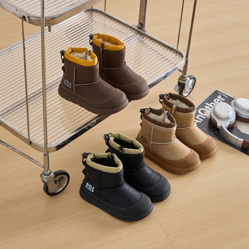斑点家2025新款真皮儿童雪地靴加厚大棉棉靴棉鞋男童女童棉鞋皮靴