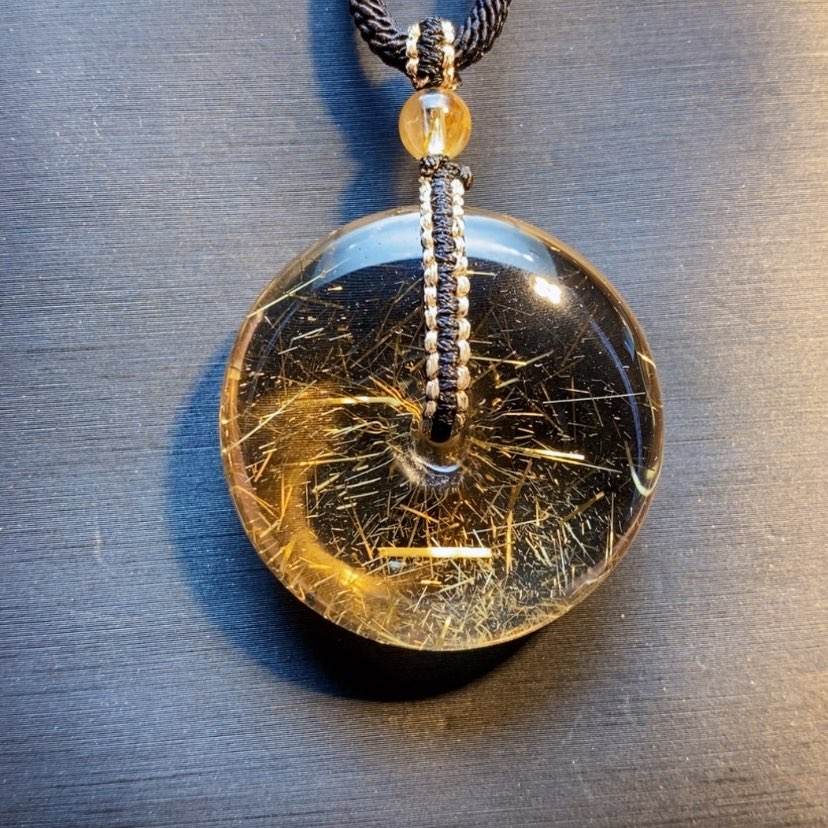 【闪购商品】水晶颈饰未镶嵌天然钛晶平安扣吊坠