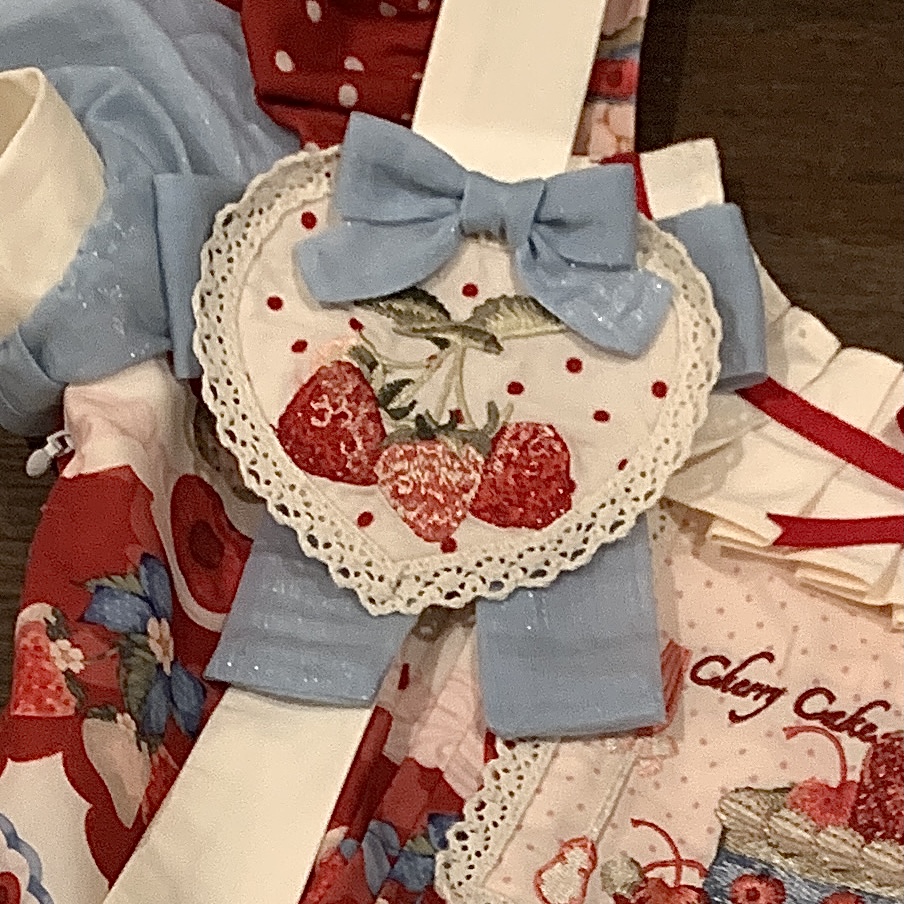 【草莓塔塔】草莓印花配件洛丽塔衣橱茶会