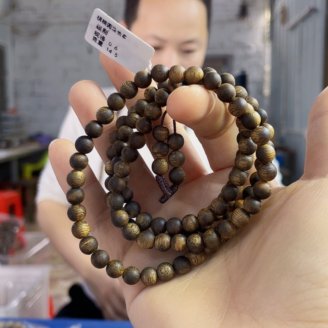 沉香手串海南老白棋圆珠长串0.6/14克多样性发一