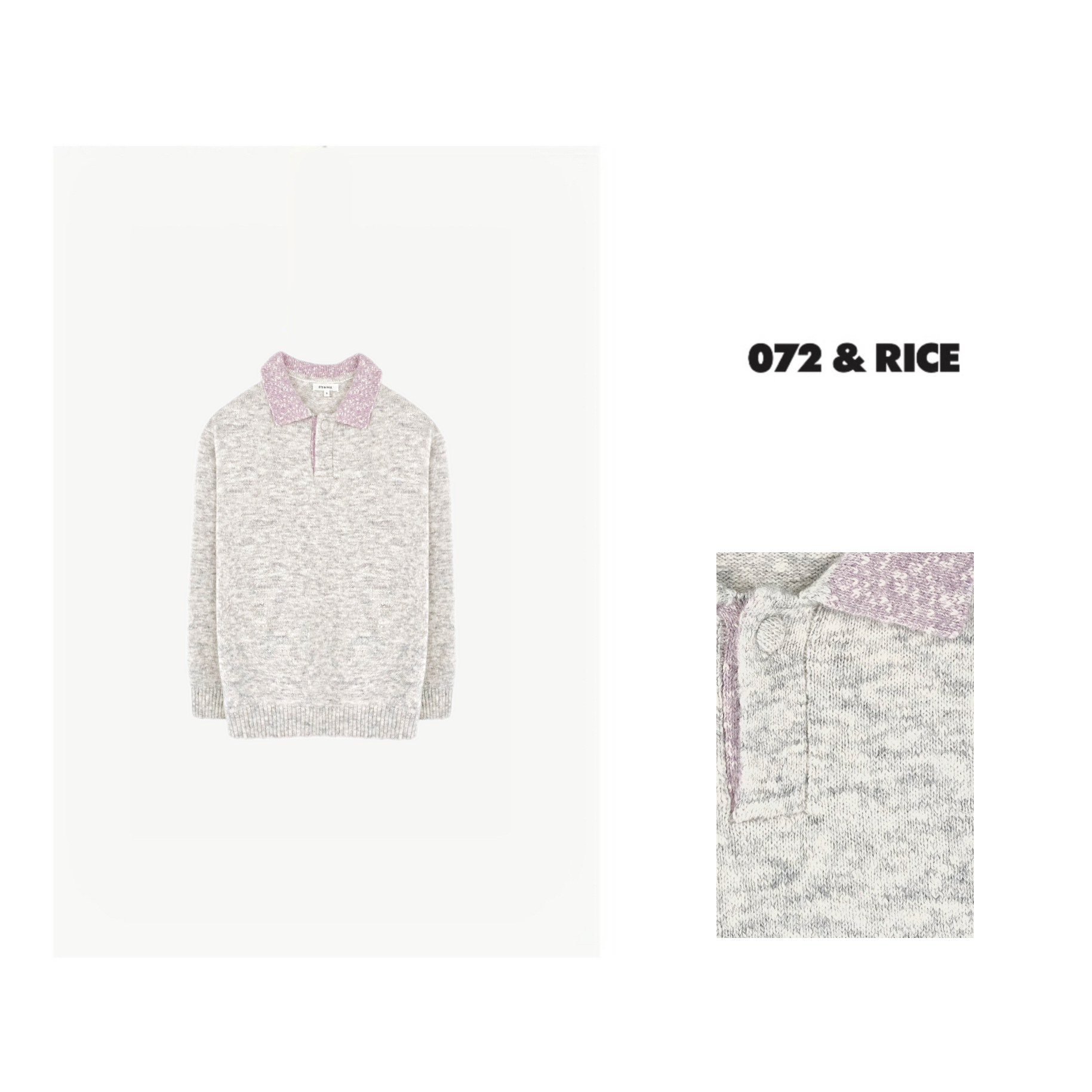 072 & RICE【IU】冬季休闲翻领长袖针织衫 BZ003 FF126