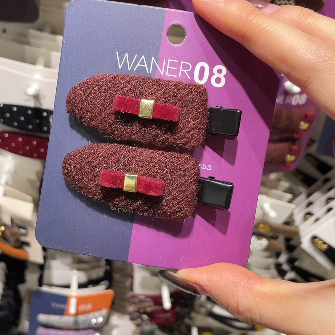 羽毛非金属红色蝴蝶结无痕