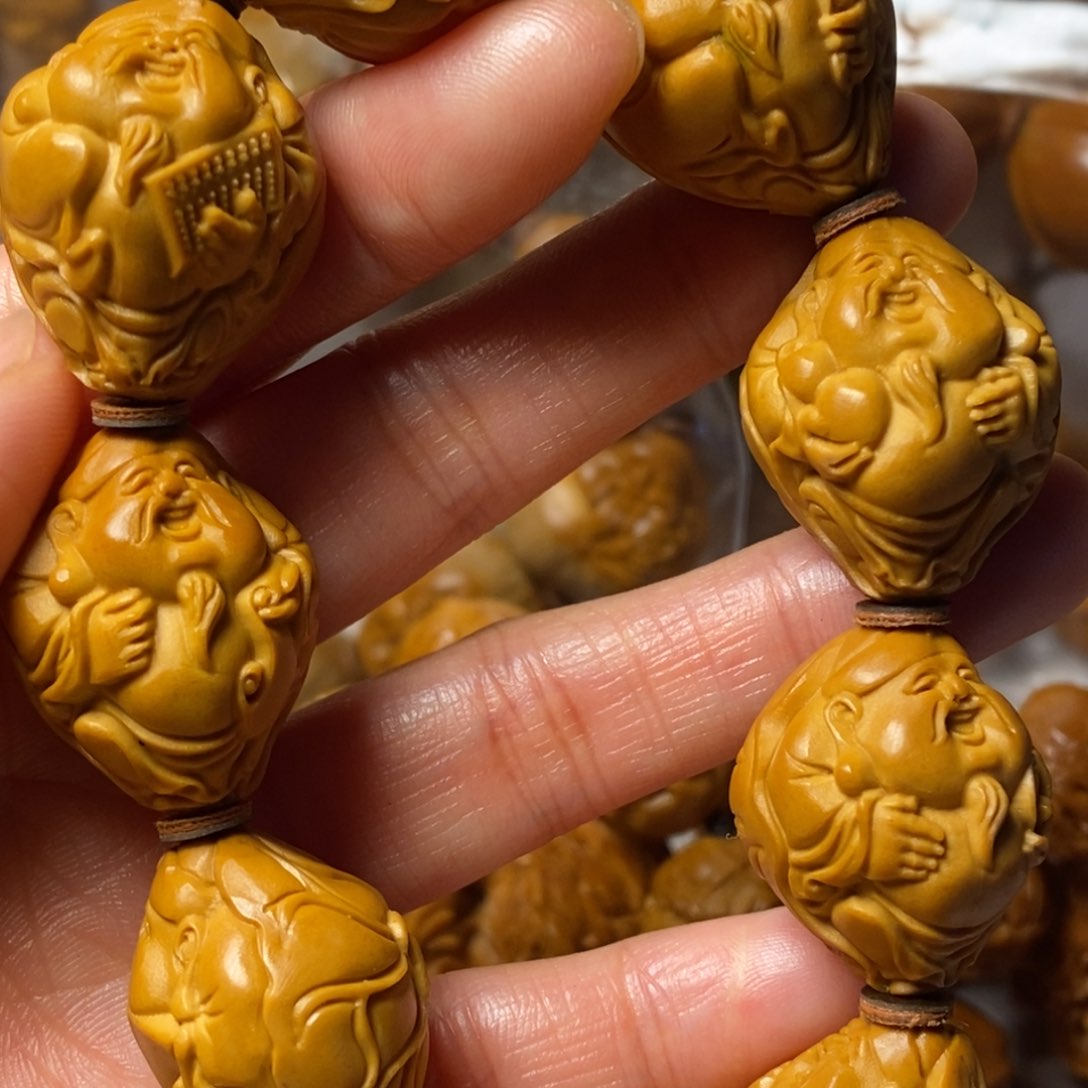 橄榄核手串/手链荷叶财神