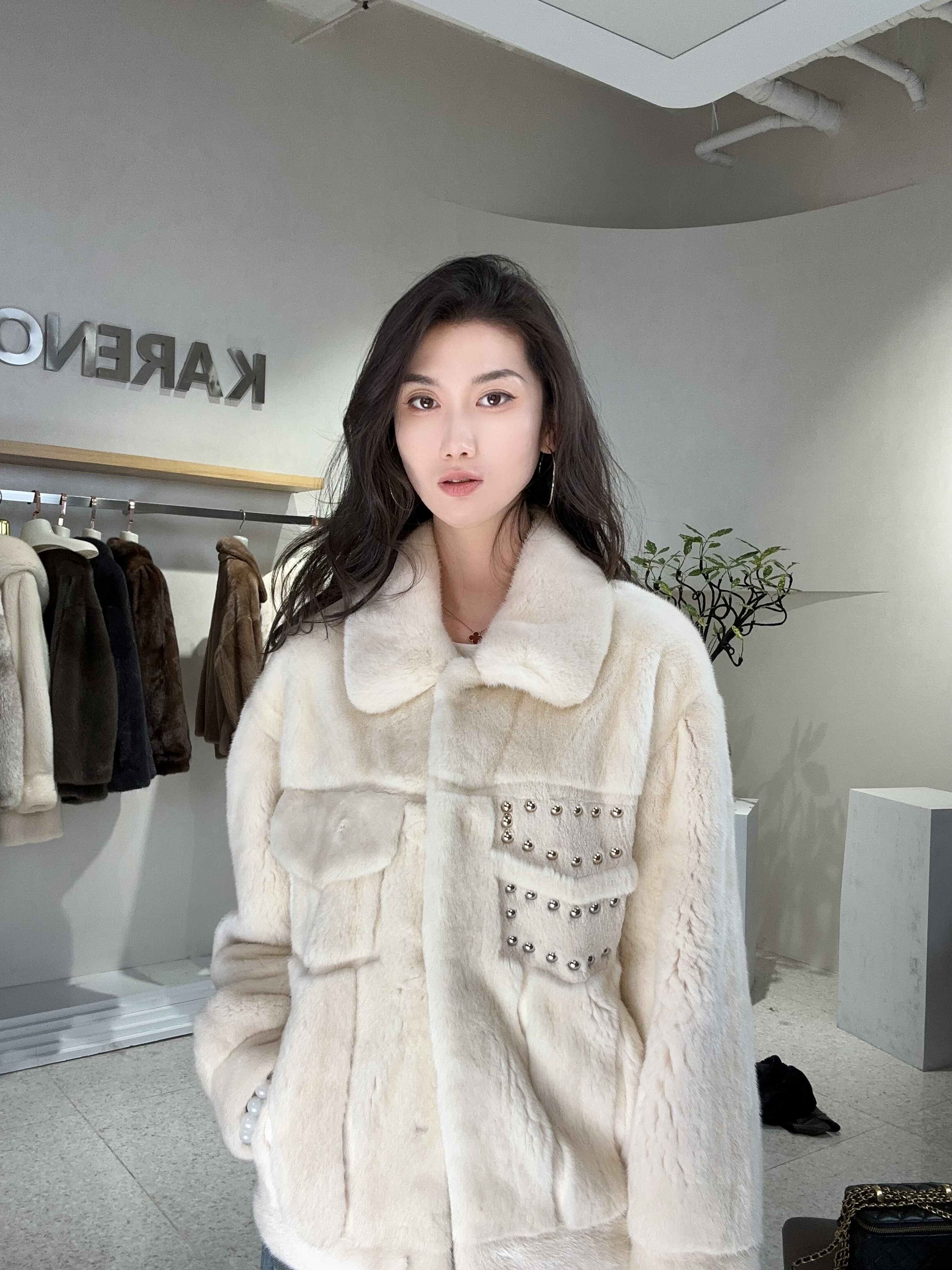 2025丹麦哥本哈根进口轻奢水貂外套