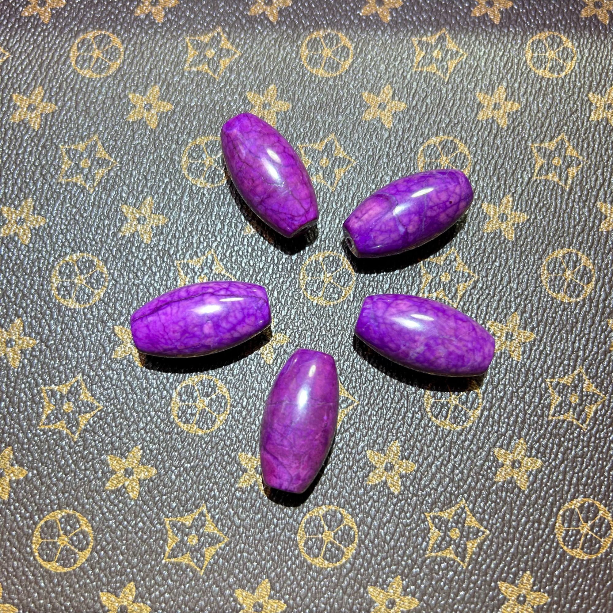 A060大颗粒帝王紫SJL紫色复古桶珠单珠吊坠