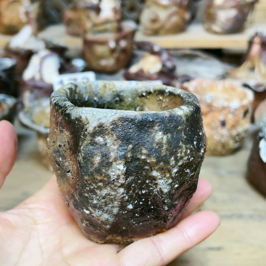 杯柴烧粗陶手捏杯