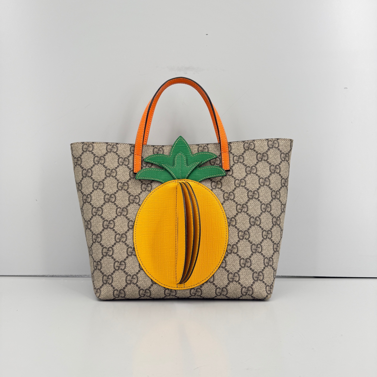 95新 GUCCI/古驰 优选/菠萝造型老花儿童包黑标029/22×20×10