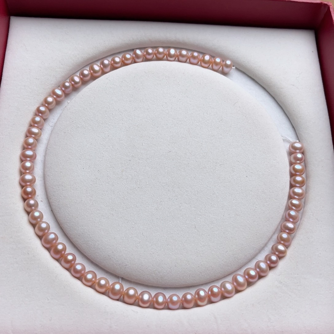 淡水珍珠颈饰未镶嵌7-8mm极光粉