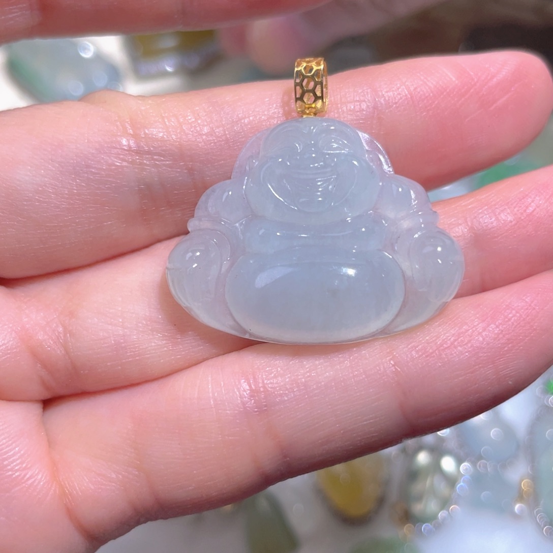 翡翠颈饰18K金镶嵌翡翠