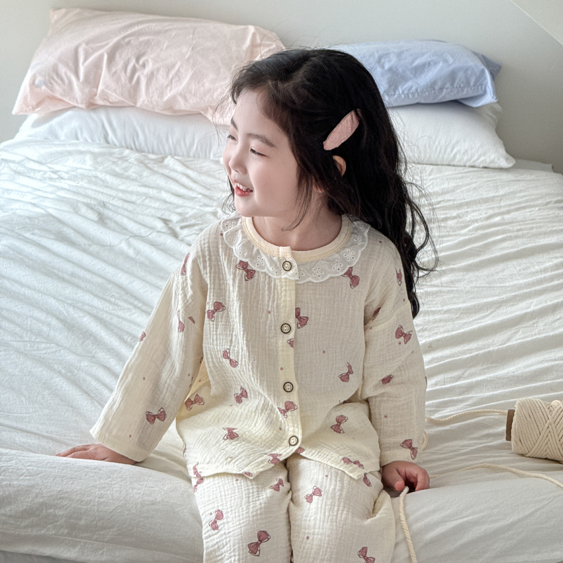 2025春秋款纯棉纱布宝宝春夏家居服