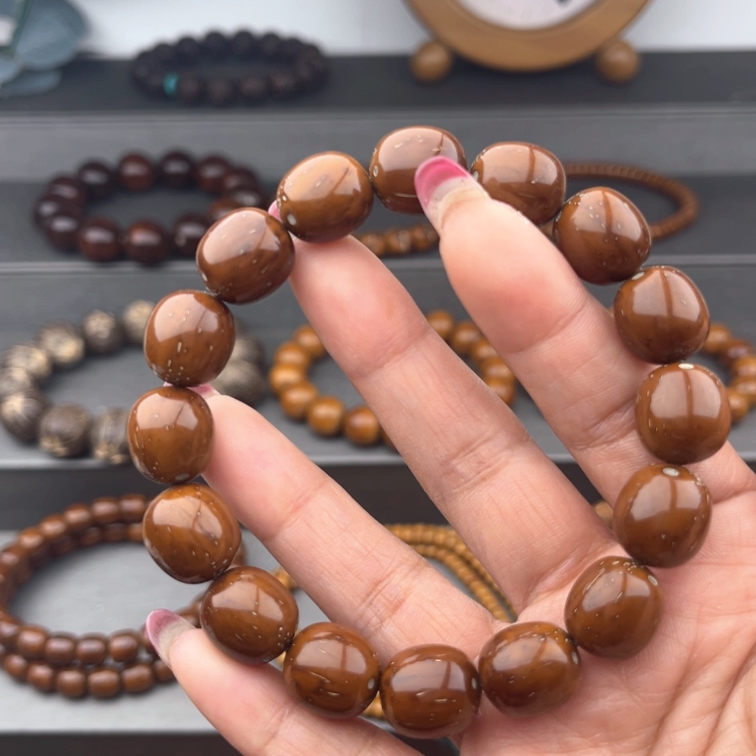 紫金鼠手串半实心枣珠练手款12