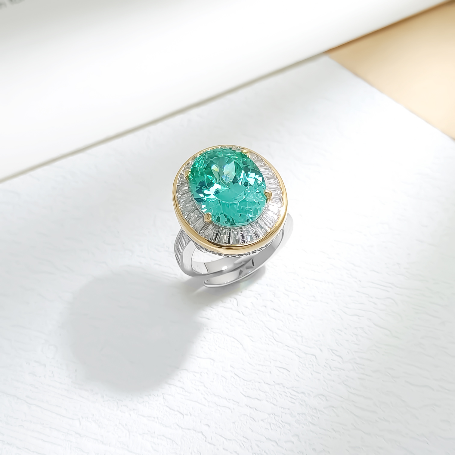 铜合金合成锆石戒指 VWHG-009696【流冰霓影】戒指轻奢时尚个性百搭