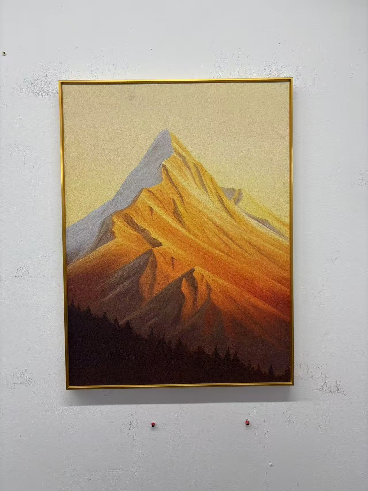 《金山》砂岩肌理感装饰画玄关餐厅床头高端简约大气客厅走廊装饰画