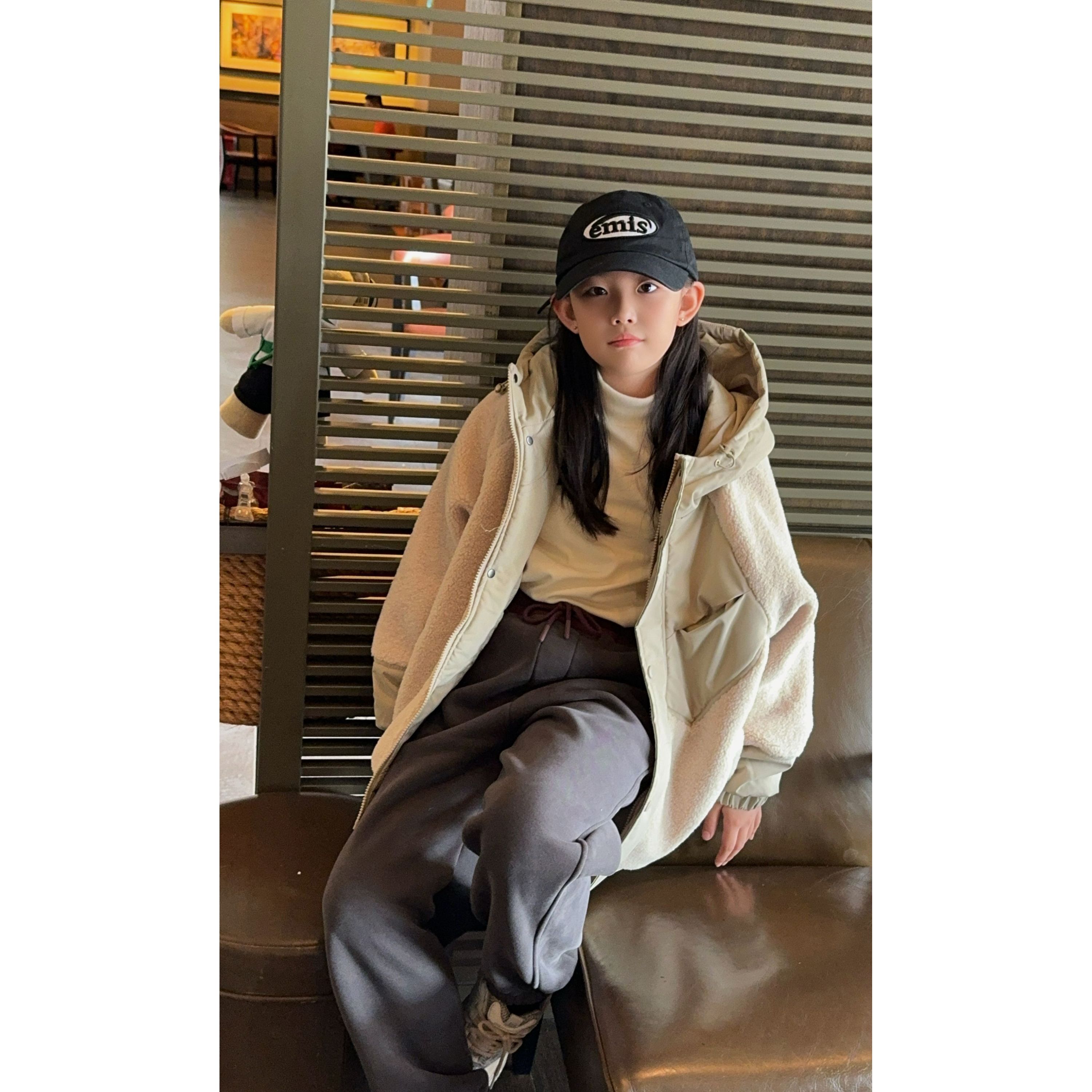 现货   2024冬儿童新款男童女童夹棉毛毛外套  24303