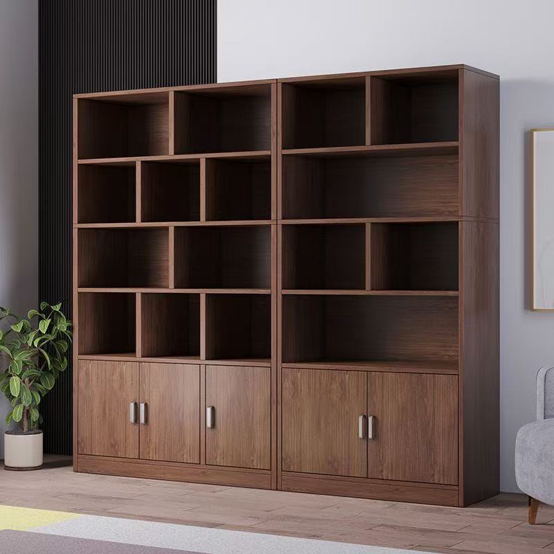 书架落地置物架简约现代分层收纳架家用酒柜储物书柜一体靠墙展示