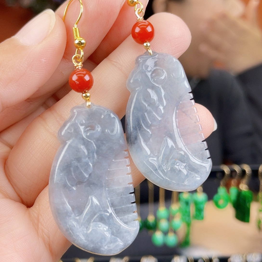 翡翠未镶嵌耳饰饰品