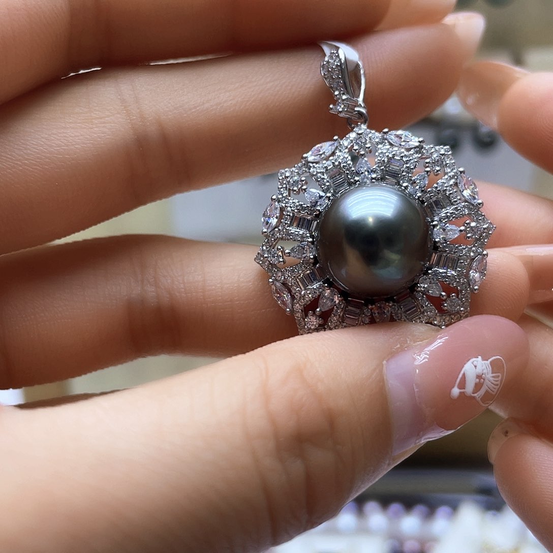 海水珍珠颈饰银S925镶嵌