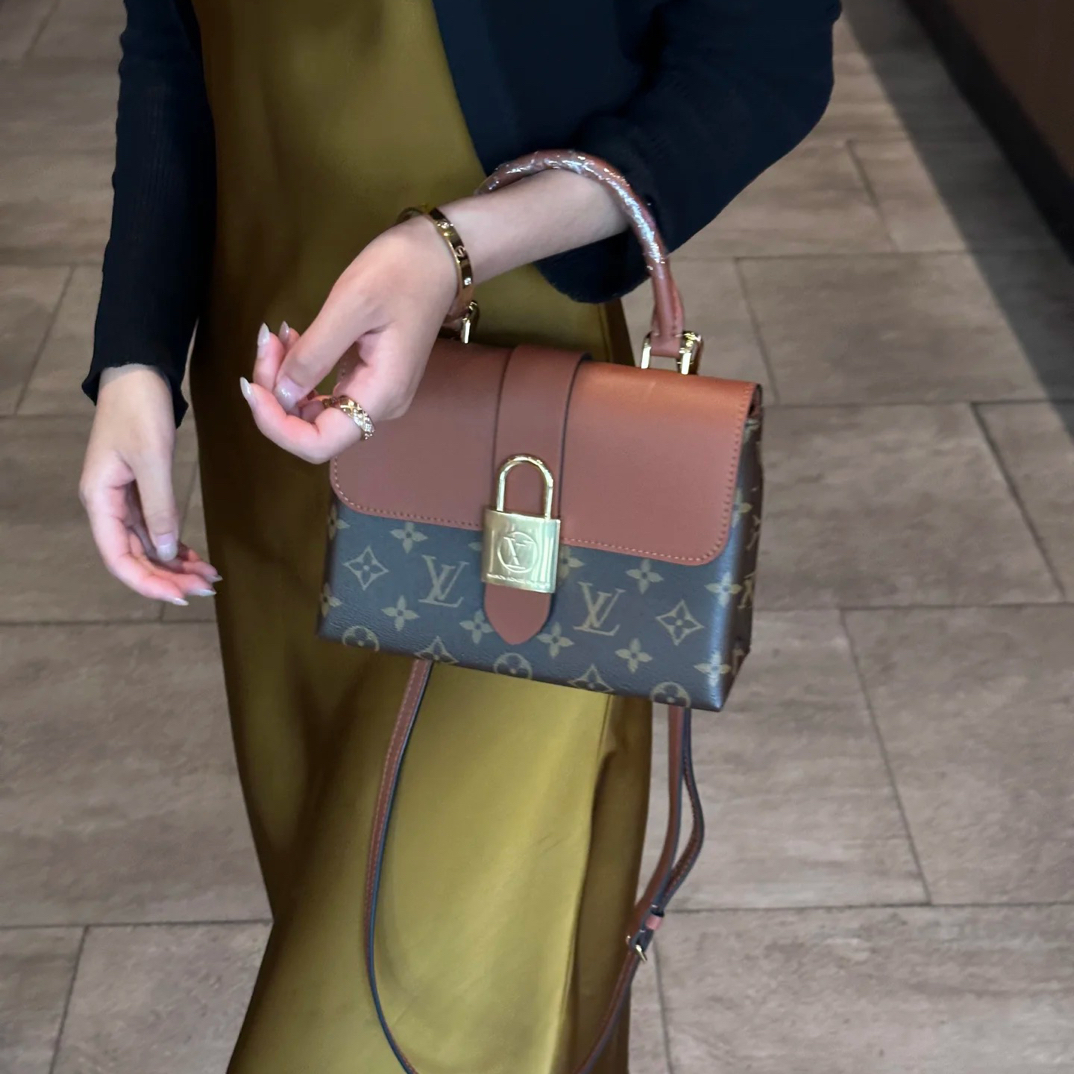 95新 LouisVuitton/路易威登 御古屋/83498/焦糖色lockybb 芯片