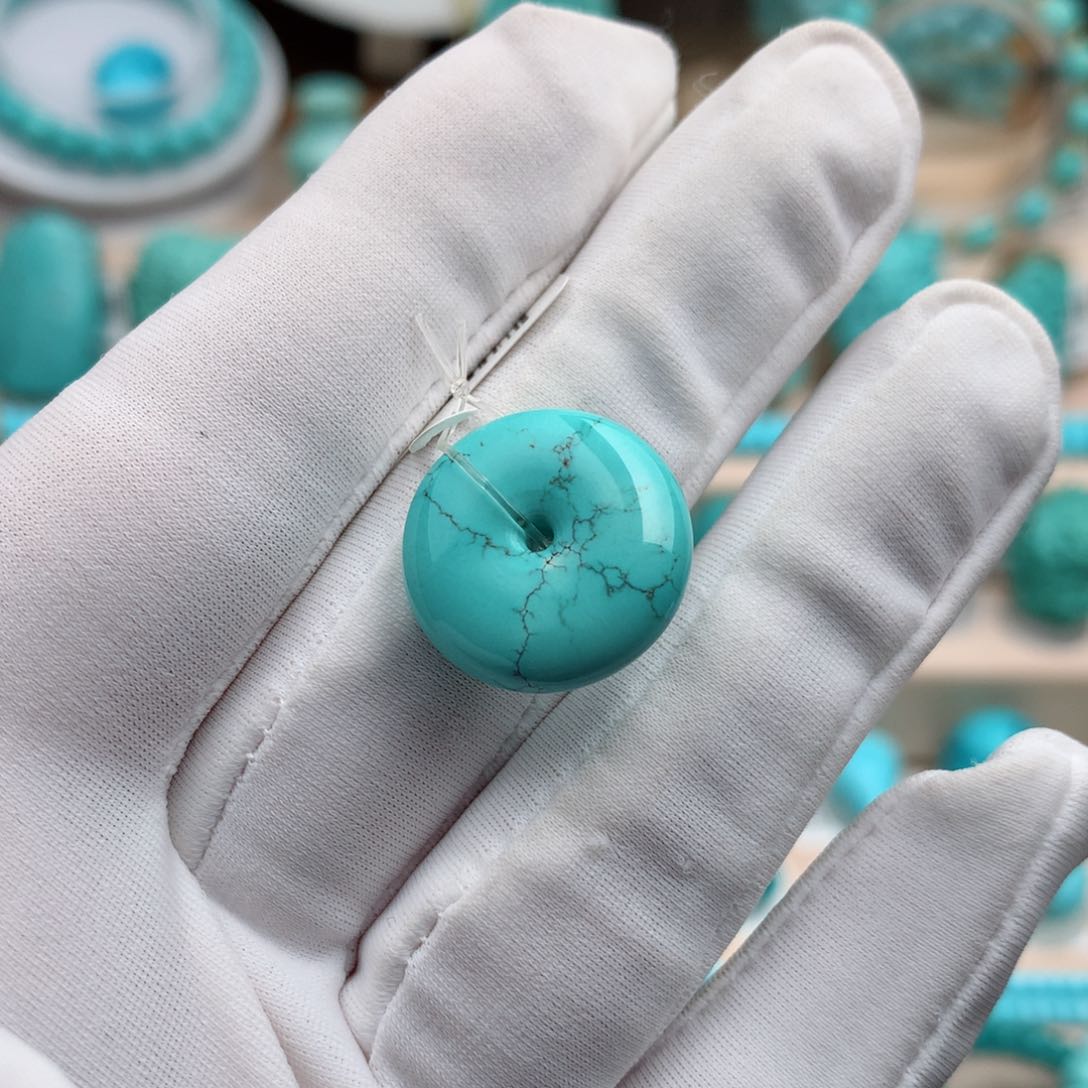 绿松石珠宝奇石未镶嵌17.7mm