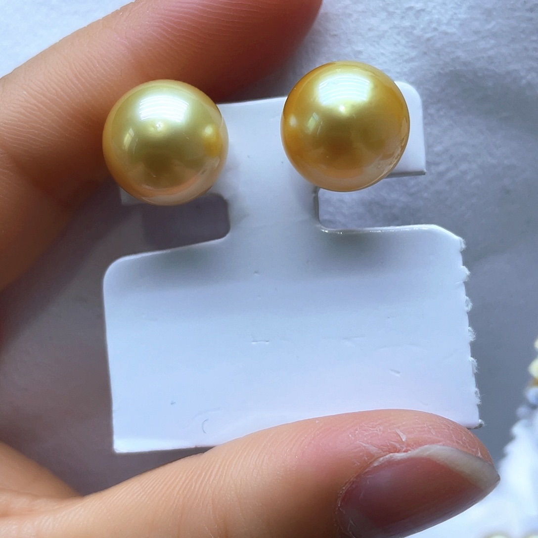 海水珍珠耳饰银S925镶嵌