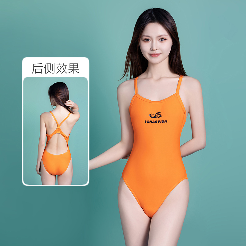 专业竞技竞速泳衣三角连体游泳细带显瘦美背露背泳装训练游泳潜水