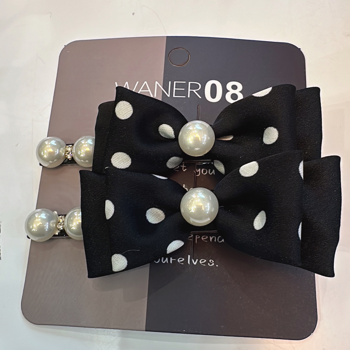 秋冬高级感珍珠蝴蝶结发夹女百搭碎发刘海夹头饰