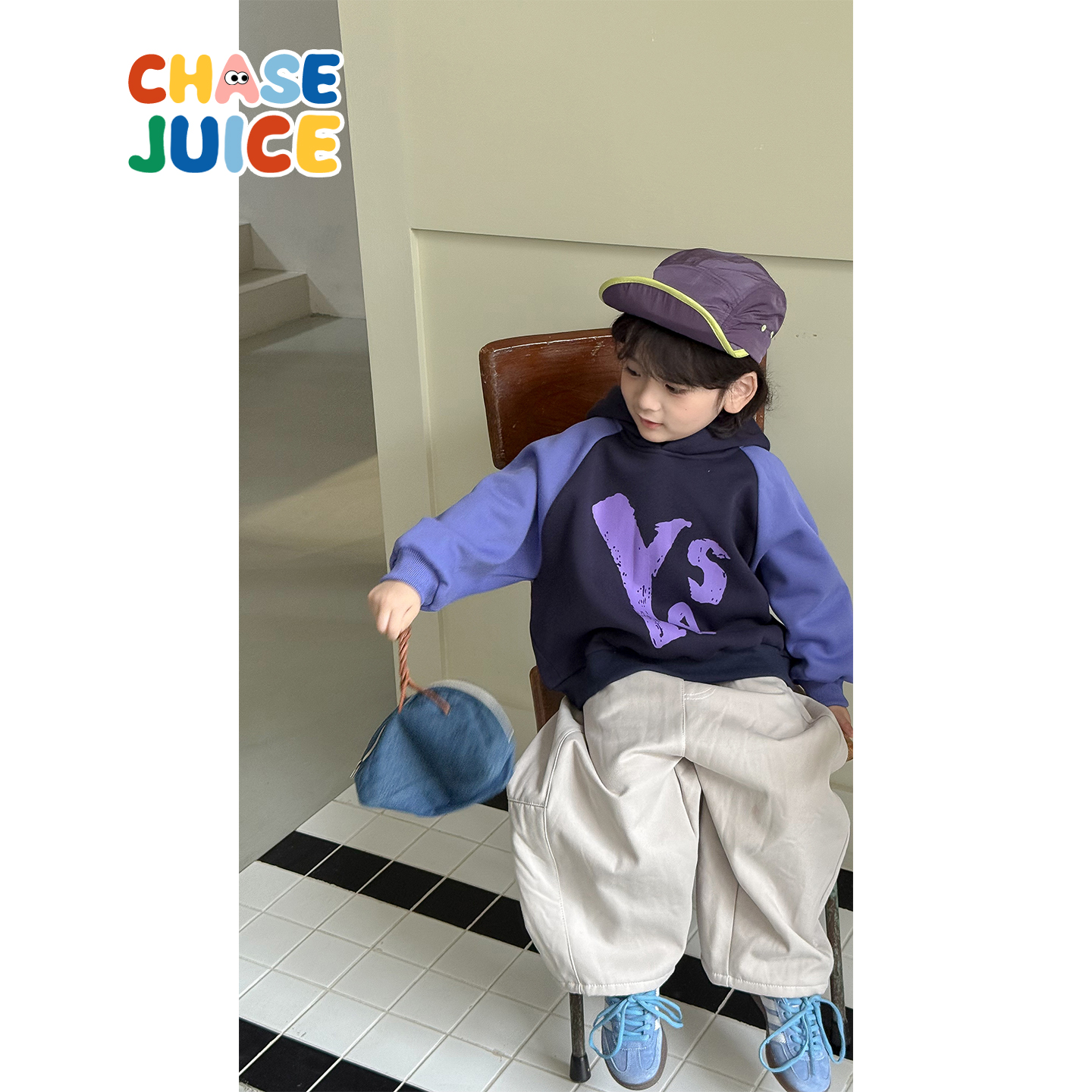 【小童】虾酱麻麻男童加绒卫衣秋冬装2025新款插肩连帽儿童装上衣
