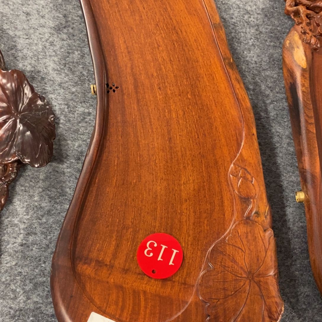 小***冲缅甸花梨木雕刻茶盘