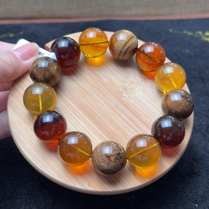 琥珀未镶嵌珠宝奇石17.5+mm多宝