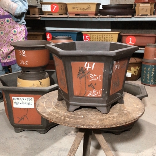 紫砂紫砂花盆包邮