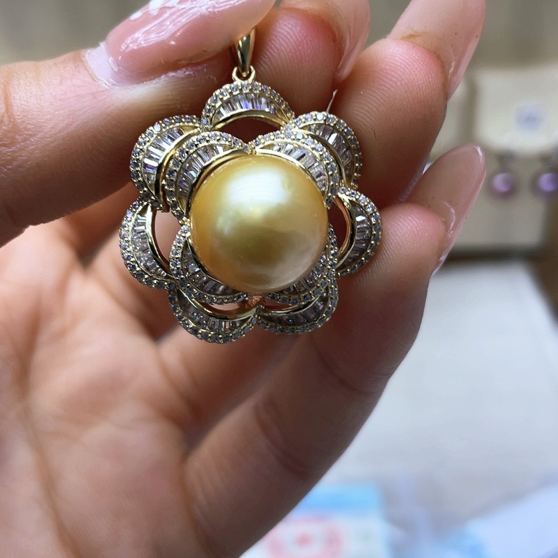 海水珍珠颈饰银S925镶嵌