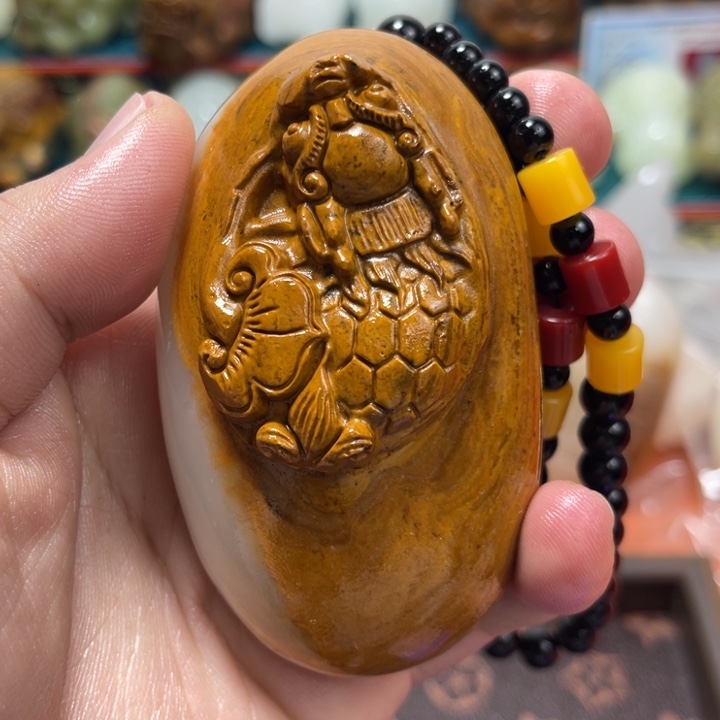 石材石材方解石手把件不退换