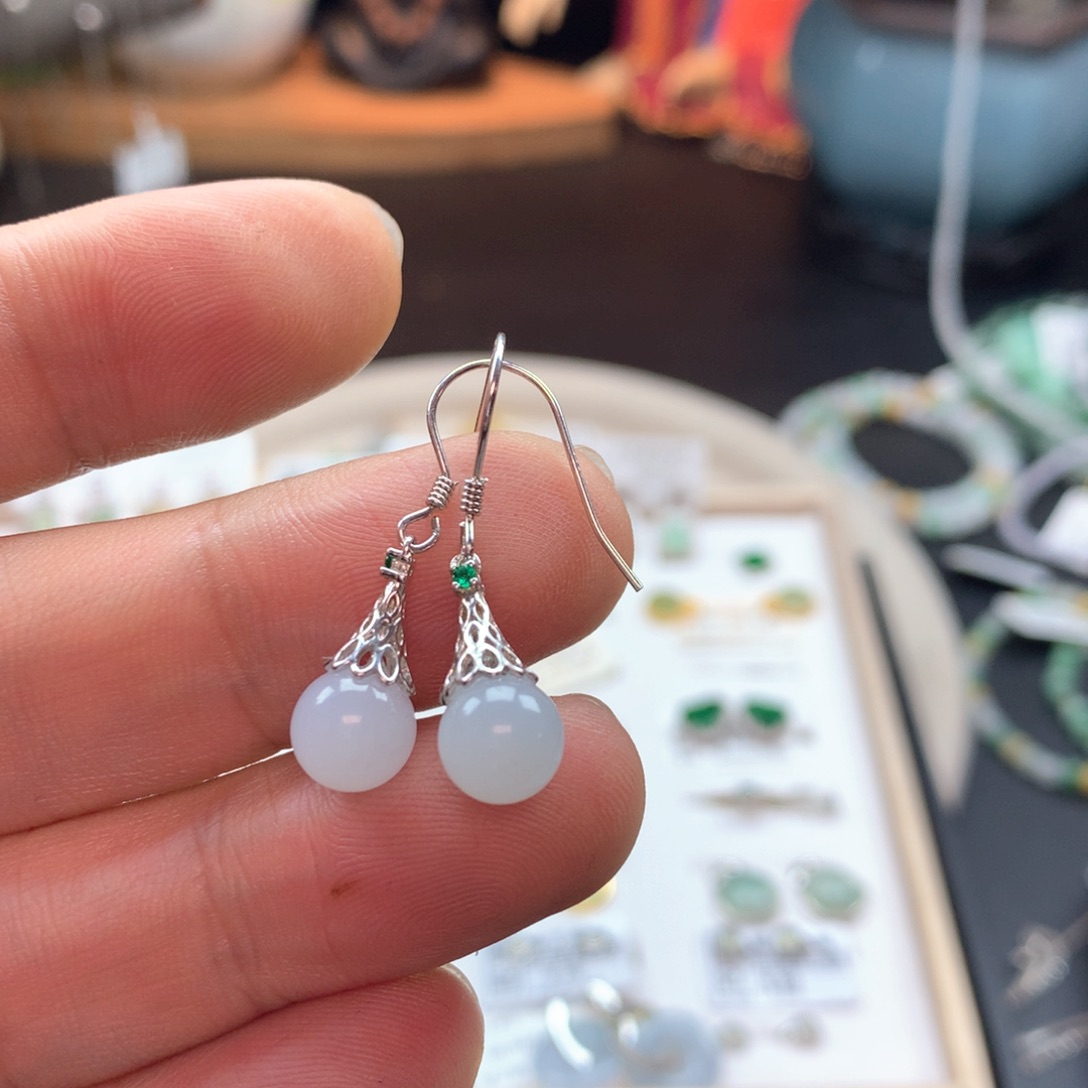 颈饰银S925镶嵌翡翠