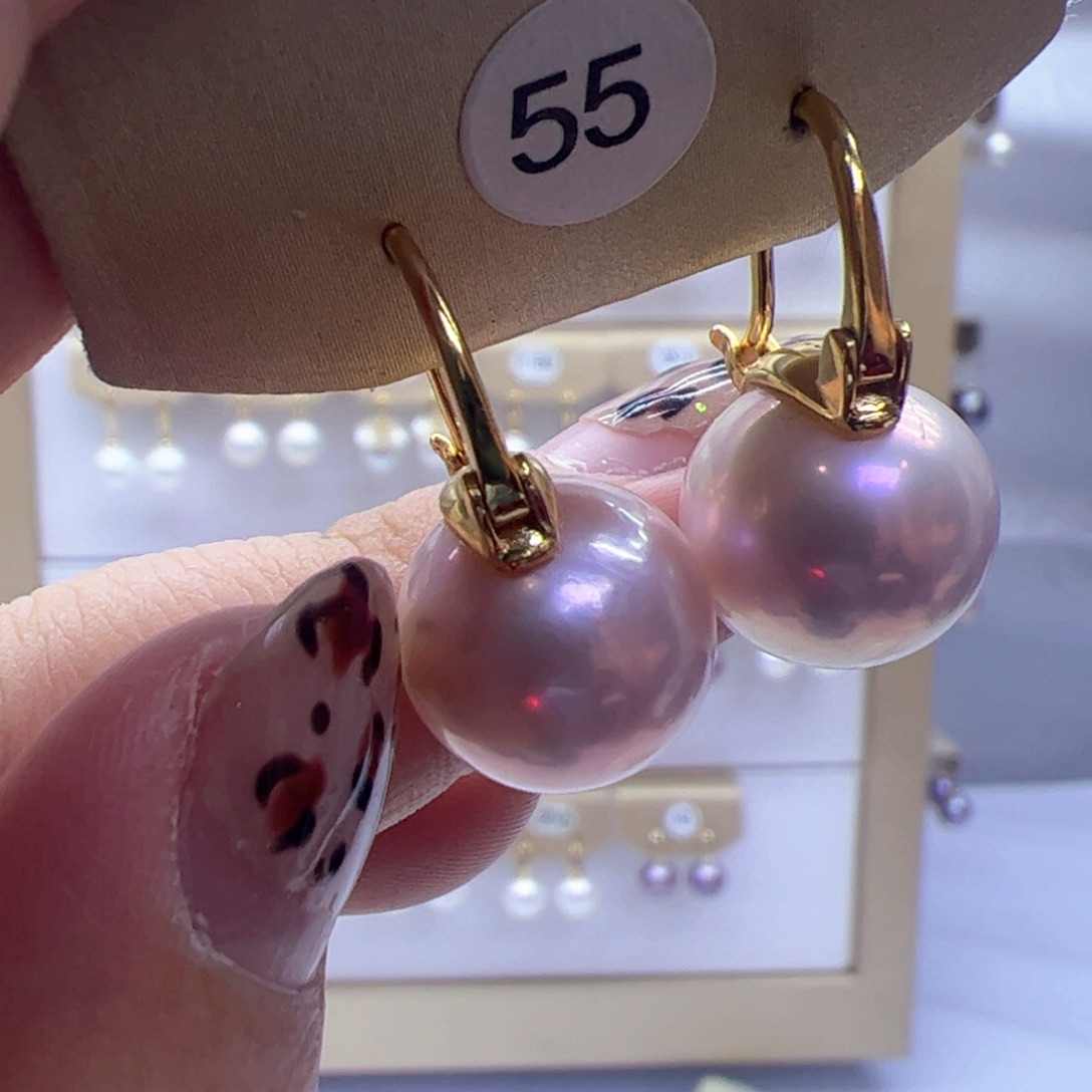 淡水珍珠耳饰银S925镶嵌