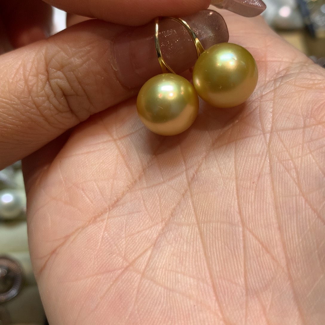 海水珍珠耳饰14K金镶嵌