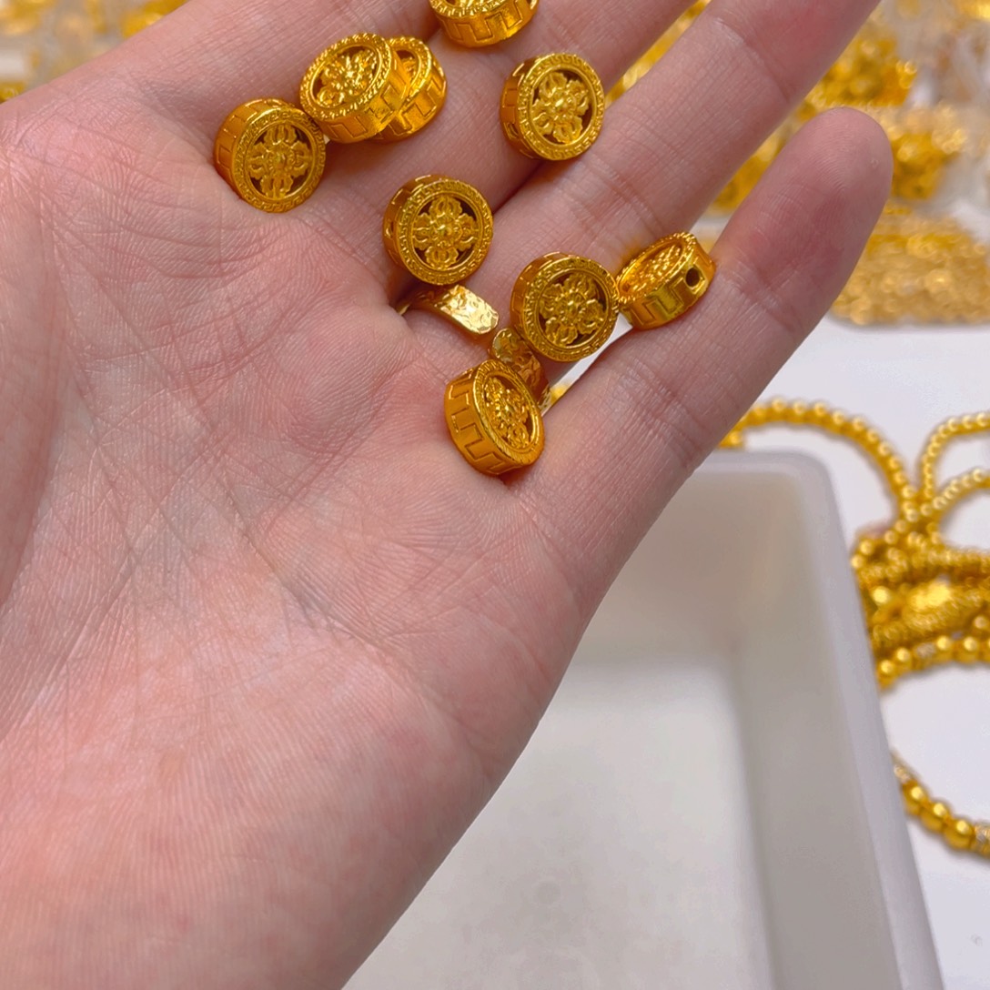 锆石铜合金降魔杵饼珠1个