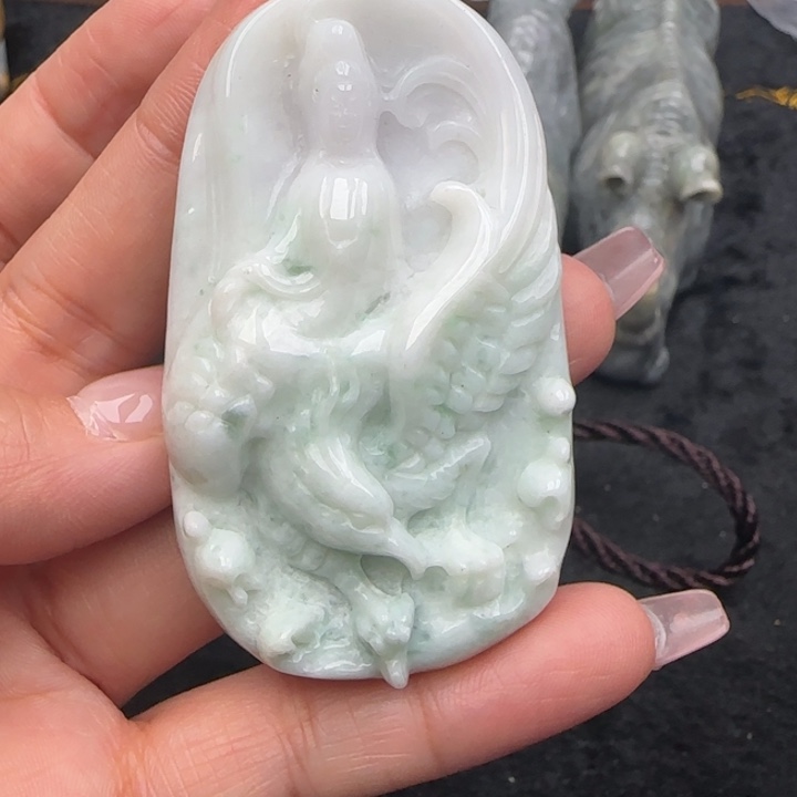 翡翠挂件未镶嵌玉凤观音