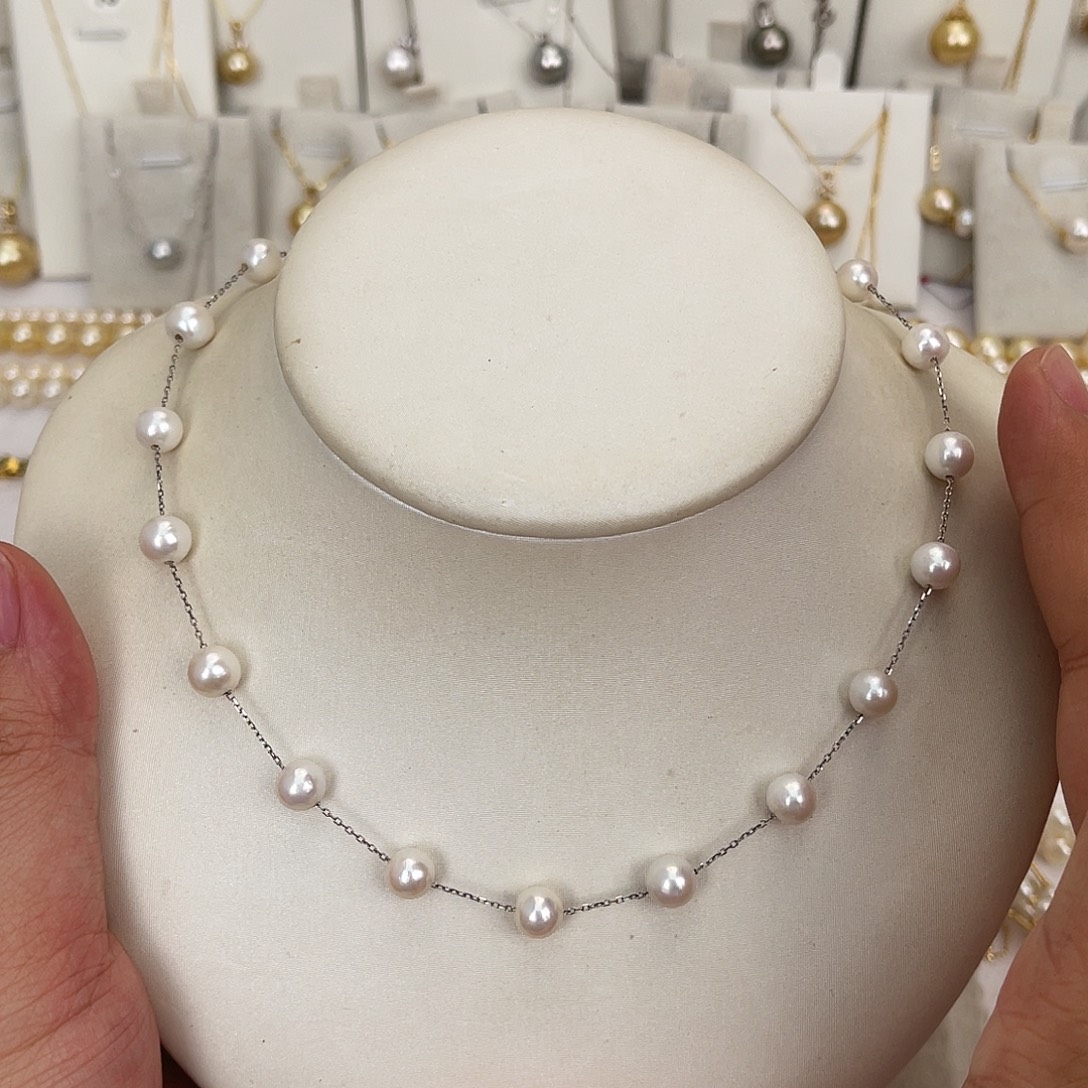 颈饰淡水珍珠银S925镶嵌