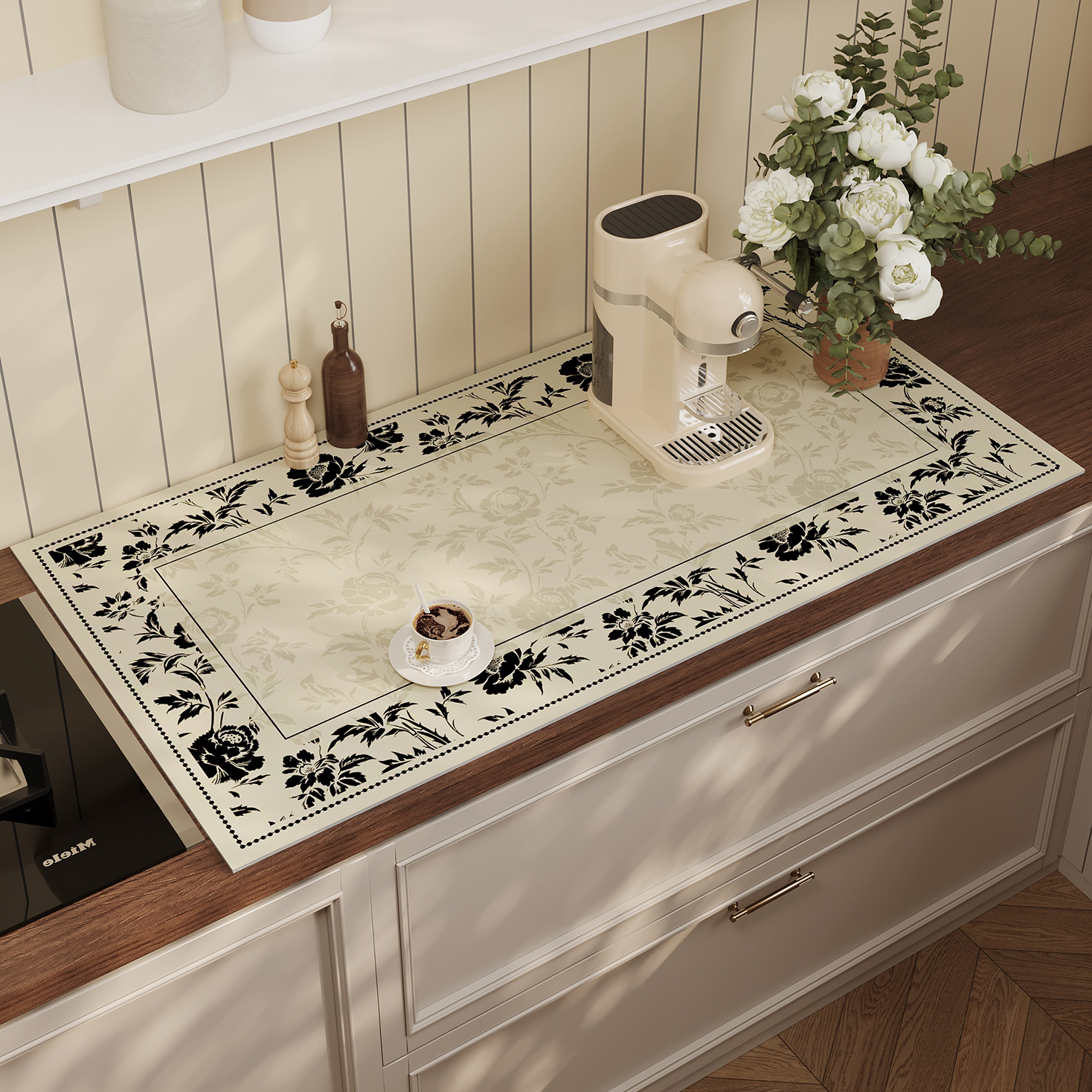 法式复古厨房沥水垫硅藻泥速干吸水杯垫浴室洗手台水龙头挡水垫