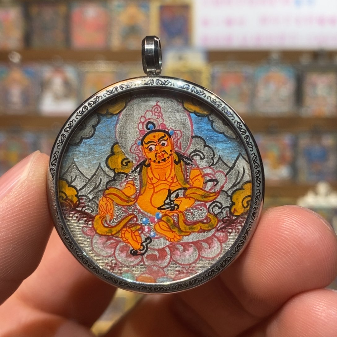 吊坠开播特惠纯手绘尼卡银唐黄老爷唐卡