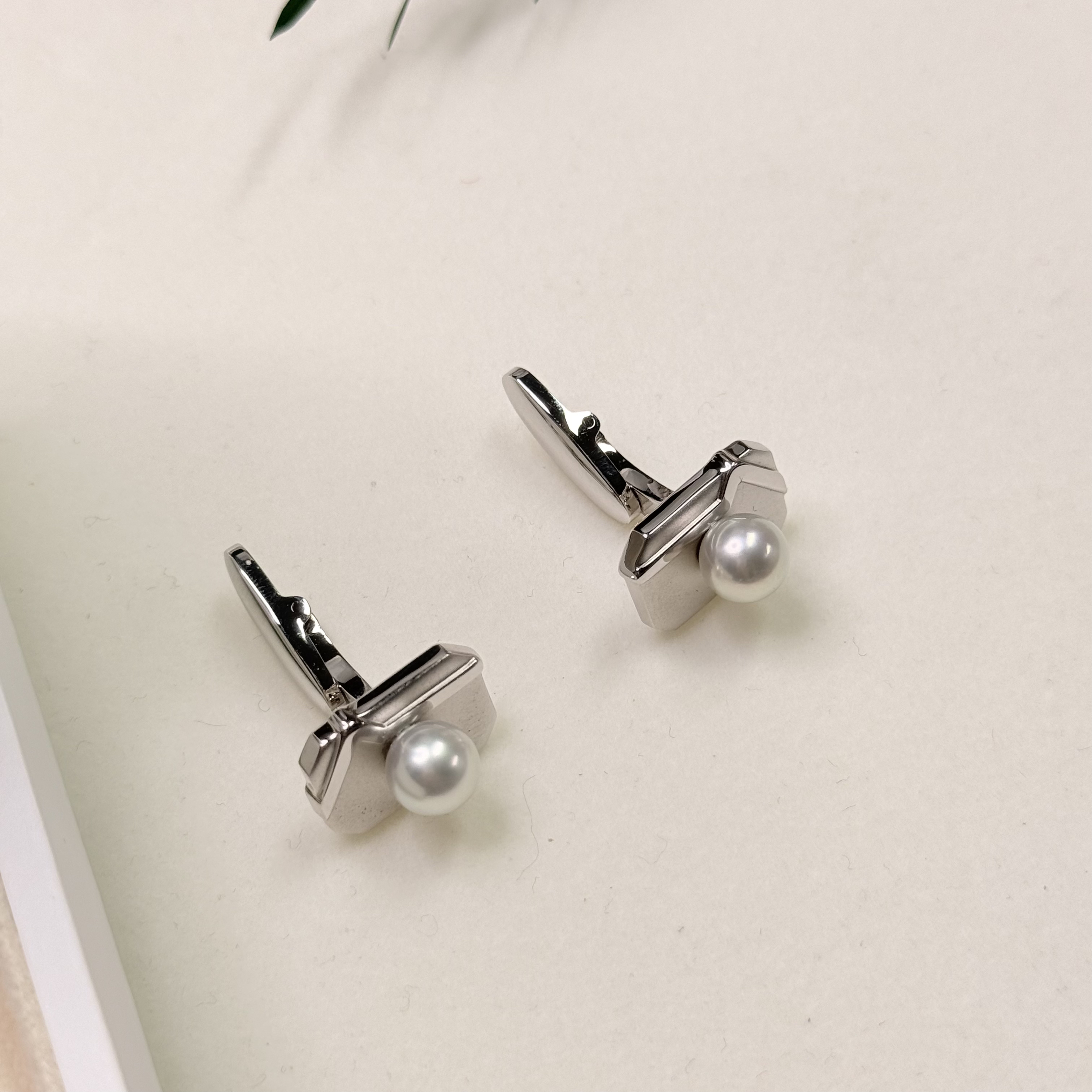 【六六中古】孤品百搭天然海水珍珠袖扣fa414珠子7.1