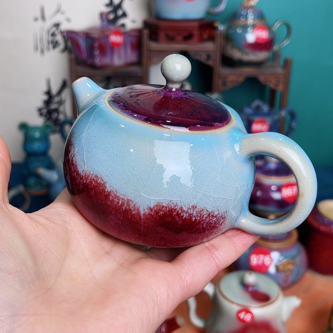 盘紫*钧瓷艺术作品壶