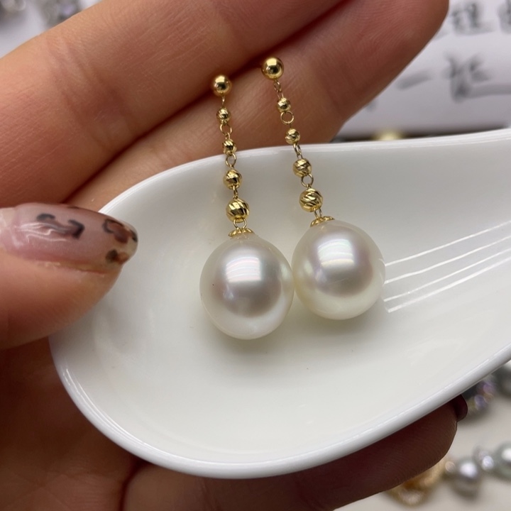 海水珍珠耳饰18K金镶嵌