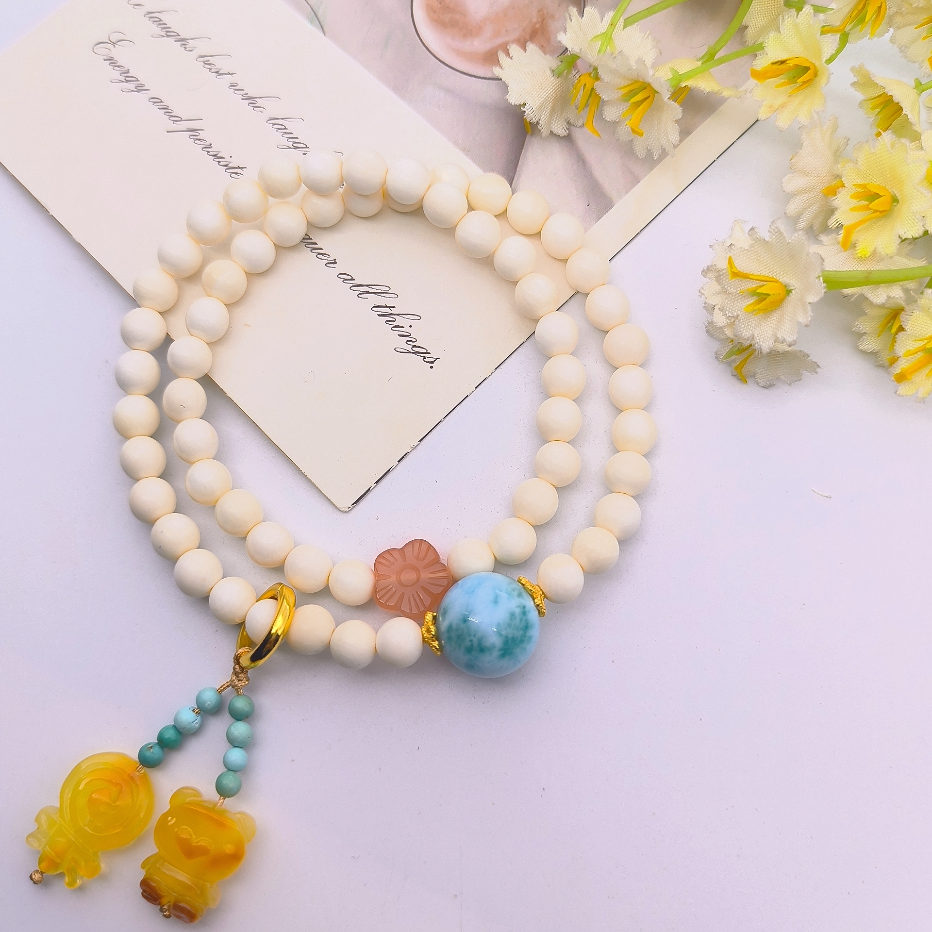 天然猛犸牙手串双圈手串简约经典时尚大气百搭精美精致款