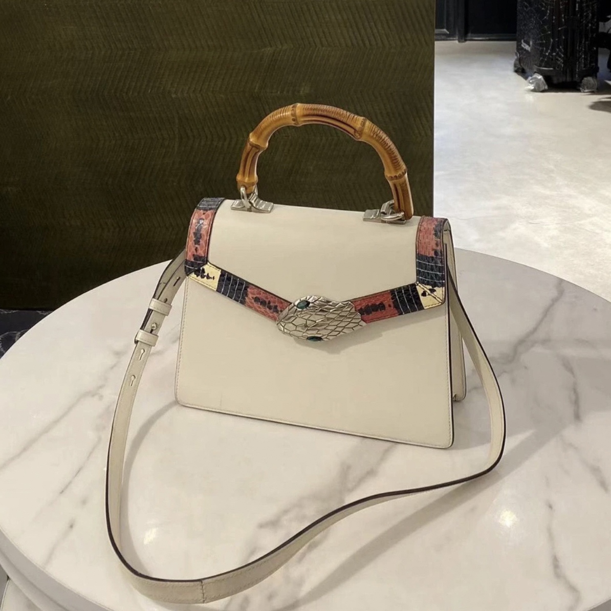 95新 GUCCI/古驰 /蛇头/竹节/手提单肩包