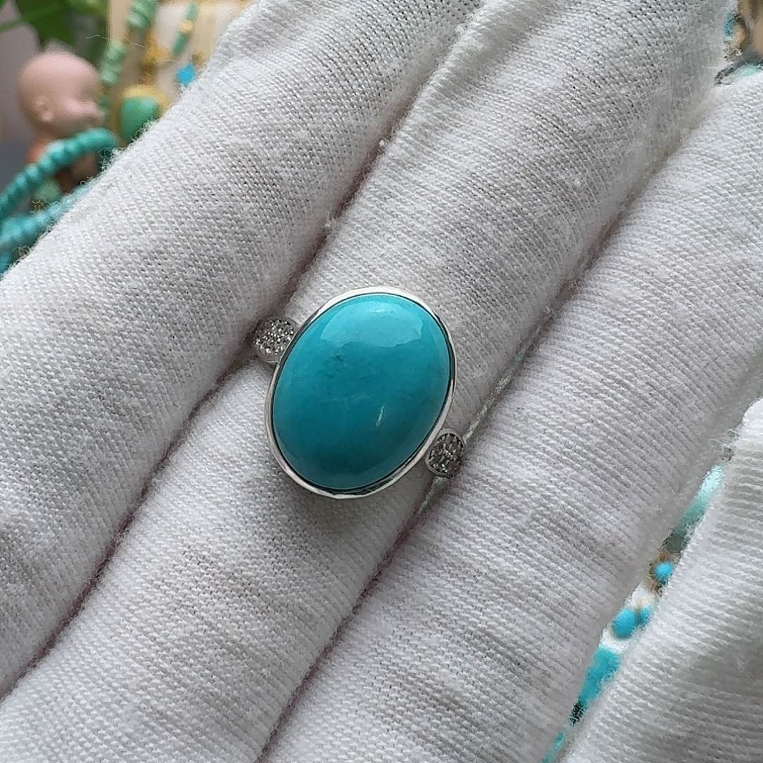 绿松石珠宝奇石银S925镶嵌