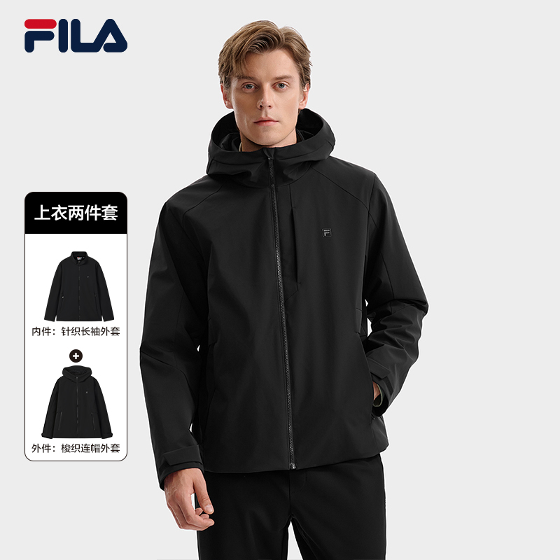 FILA斐乐男【三合一高级梭织外套】秋冬新款防寒两件套F11M543704F