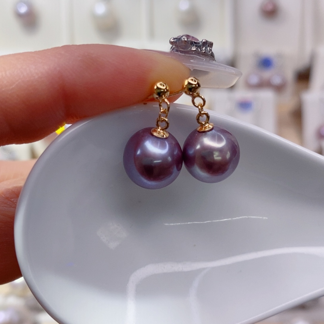 淡水珍珠耳饰银S925镶嵌