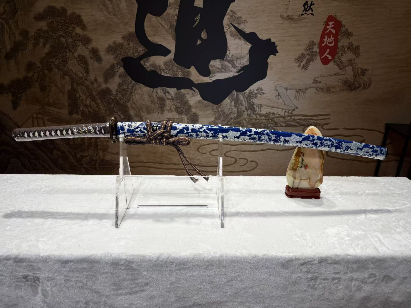 T10钢 一体锻打钉子重花烧精研 未开刃 收藏工艺品